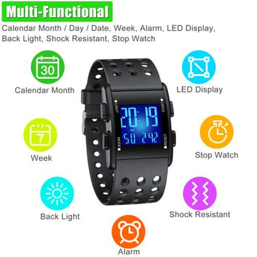 Men's Tactical LED Digital Sports Watch - Waterproof - InspiredGrabs.com